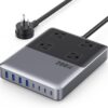 Charging Station Power Strip 4 AC Outlets 8 USB Ports