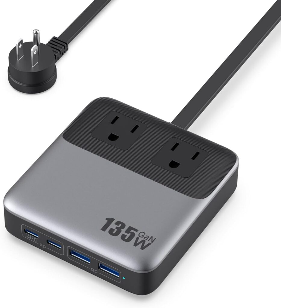Charging Station Power Strip 4 AC Outlets 8 USB Ports - Image 11