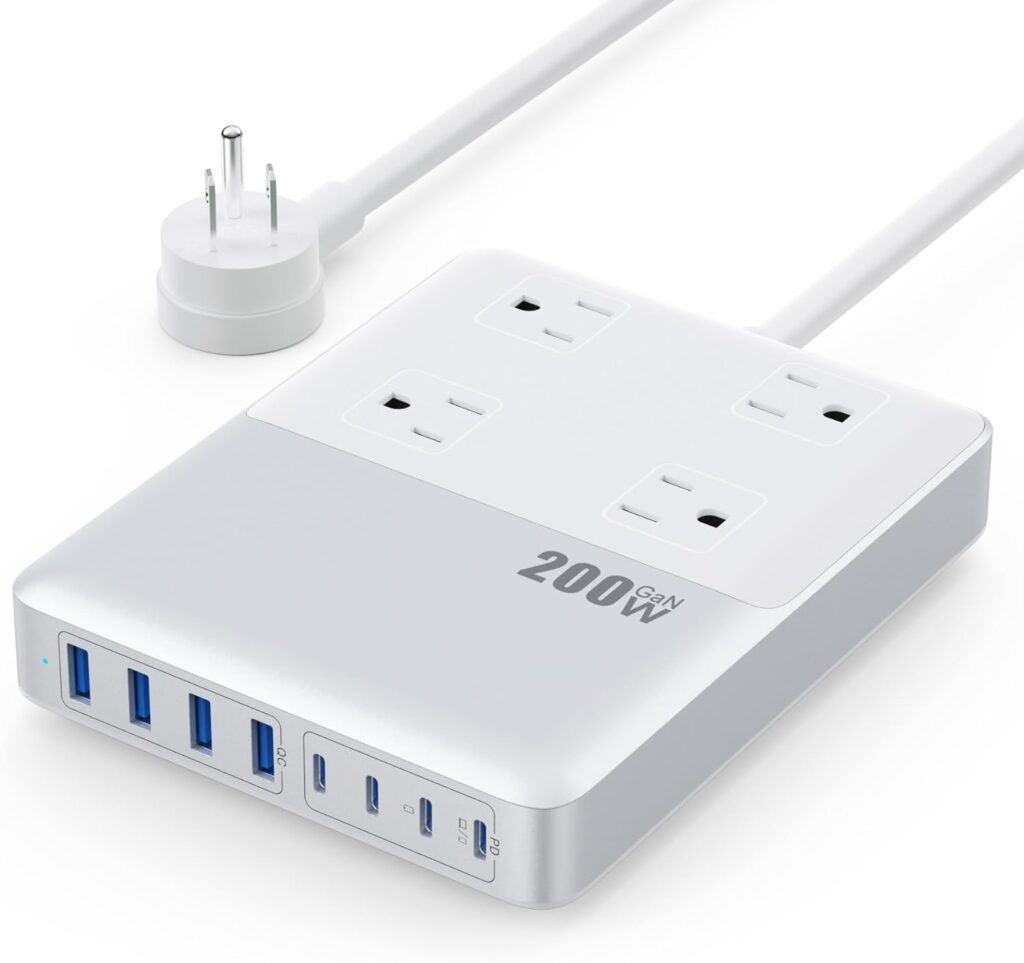 Charging Station Power Strip 4 AC Outlets 8 USB Ports - Image 12