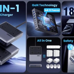 Charging Station Power Strip 4 AC Outlets 8 USB Ports - Image 8