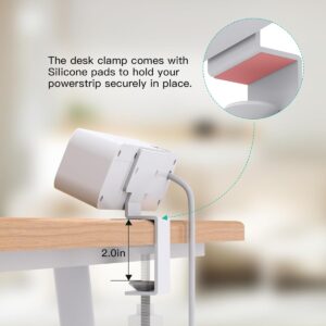 Desk Clamp Power Strip 5Ft Extension Cord 4 Outlets 4 USB Ports - Image 5