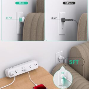 Desk Clamp Power Strip 5Ft Extension Cord 4 Outlets 4 USB Ports - Image 6