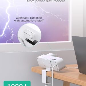 Desk Clamp Power Strip 5Ft Extension Cord 4 Outlets 4 USB Ports - Image 7