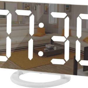 Digital Alarm Clock LED Mirror Display Gold - Image 11