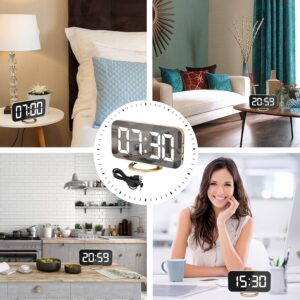 Digital Alarm Clock LED Mirror Display Gold - Image 6
