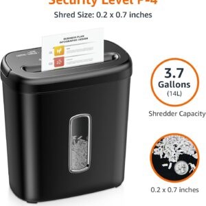 High Security Cross Cut Paper Shredder 8 Sheet Black - Image 3