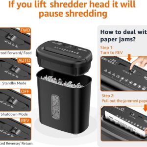 High Security Cross Cut Paper Shredder 8 Sheet Black - Image 6