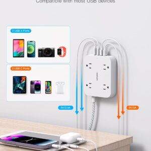 Power Strip Extension Cord 5ft 4 USB Ports - Image 3