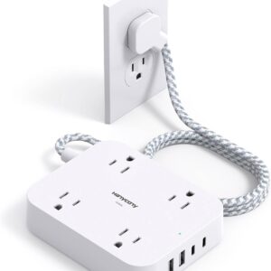 Power Strip Extension Cord 5ft 4 USB Ports - Image 8